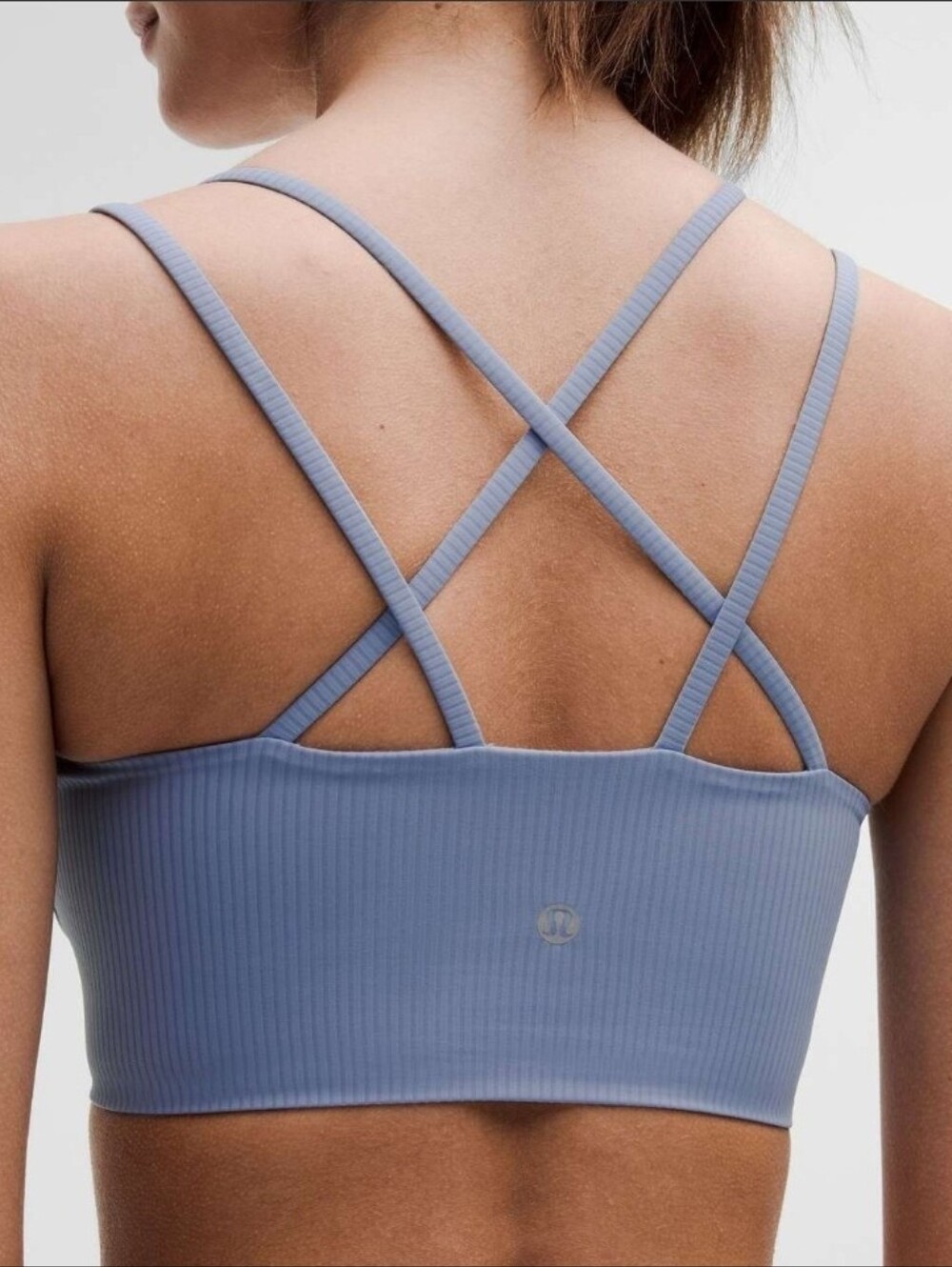 Lululemon Like a Cloud Ribbed Longline Bra Light Support, B/C Cup - Blue Willow
